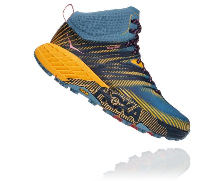 Hoka One One Speedgoat Mid Gore-tex 2 Ženske Pohodniški Čevlji Modra / Rumena SI-584907R